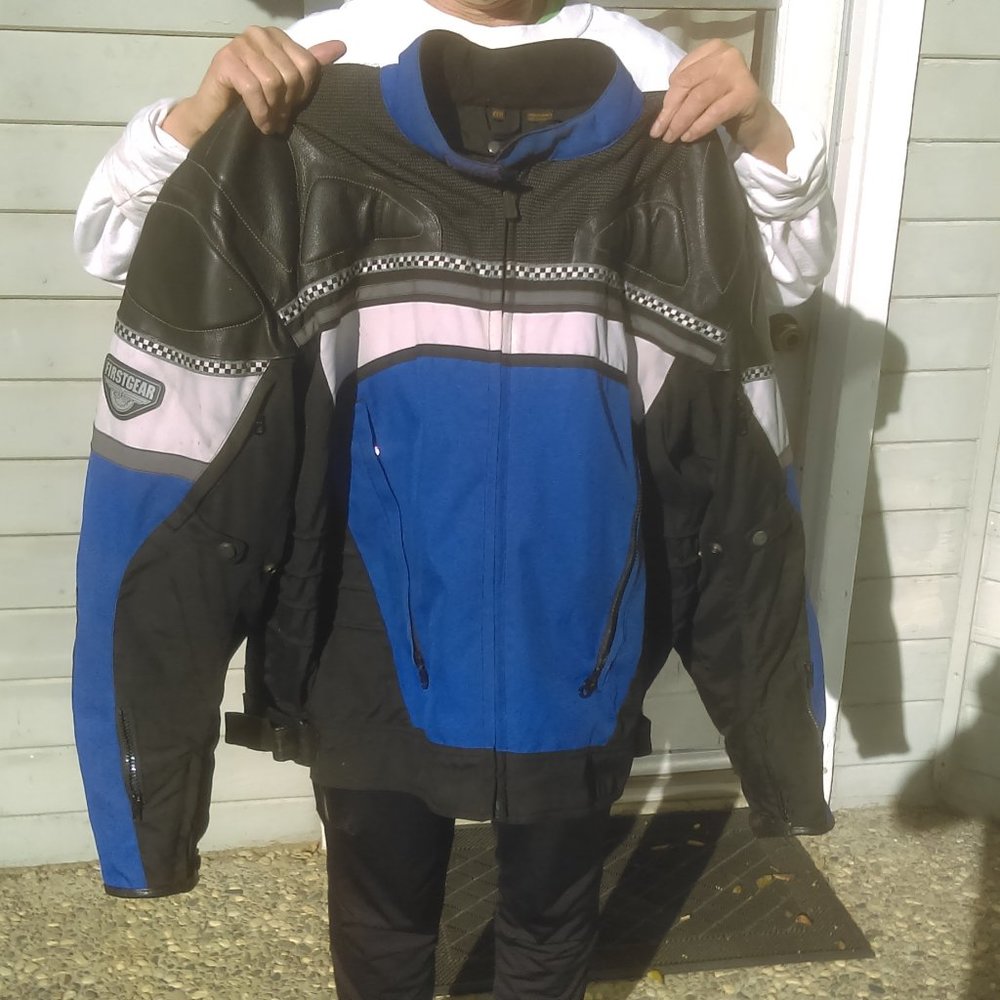 First Gear Speed Jacket, Leather and Cordura.